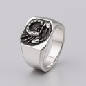 D Bague homme chevaliere scorpion zodiaque acier inoxydable
