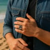 M Bague homme chevaliere scorpion zodiaque acier inoxydable