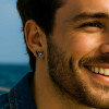 Boucles d'oeilles homme clous chat argent