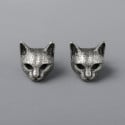 Boucles d'oeilles homme clous chat argent