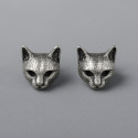 Boucles d'oeilles homme clous chat argent