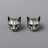 Boucles d'oeilles homme clous chat argent