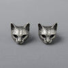 Boucles d'oeilles homme clous chat argent