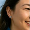Boucles d'oeilles homme clous chat argent