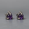 Boucles d'oreilles clous argent griffe oxyde zirconium
