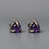 Boucles d'oreilles clous argent griffe oxyde zirconium