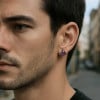 Boucles d'oreilles clous argent griffe oxyde zirconium