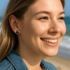 Boucles d'oreilles clous argent griffe oxyde zirconium