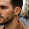 Boucles d'oreilles homme clou argent noeud celtique marin