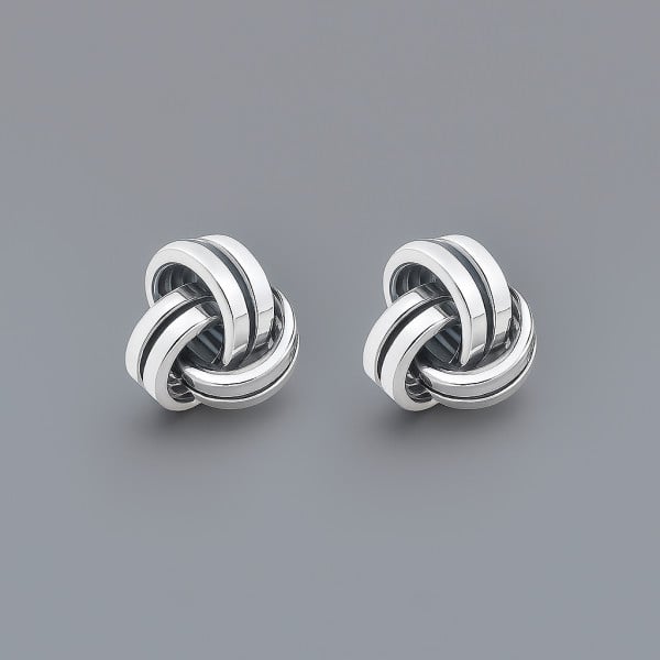 Boucles d'oreilles homme clou argent noeud celtique marin