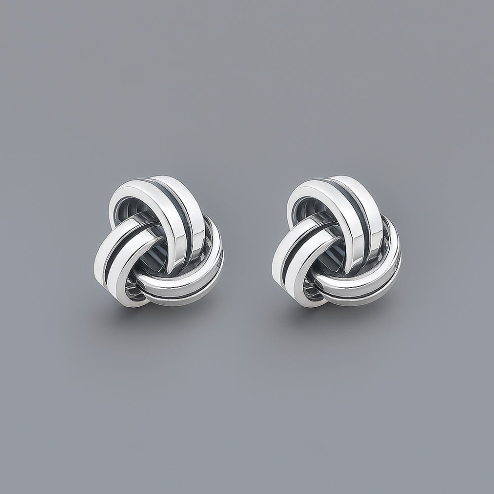 Boucles d'oreilles homme clou argent noeud celtique marin