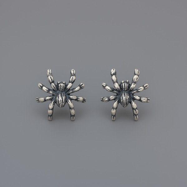 Boucles d'oreilles clous araignee argent homme femme