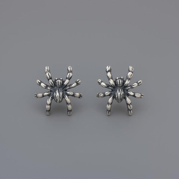 Boucles d'oreilles clous araignee argent homme femme