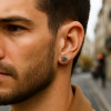 Boucles d'oreilles clous araignee argent homme femme