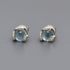 Boucles d'oeilles homme clous argent serpent pierre topaze