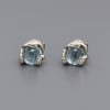 Boucles d'oeilles homme clous argent serpent pierre topaze