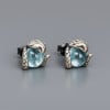 Boucles d'oeilles homme clous argent serpent pierre topaze