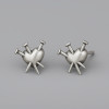 Boucles d'oreilles clous argent coeur perce homme femme
