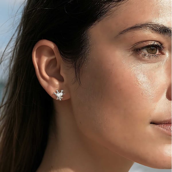 Boucles d'oreilles clous argent coeur perce homme femme