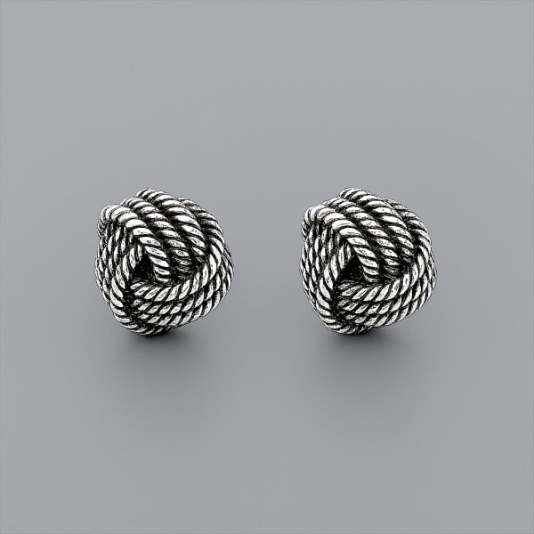 Boucles d'oreilles homme clou argent noeud celtique marin
