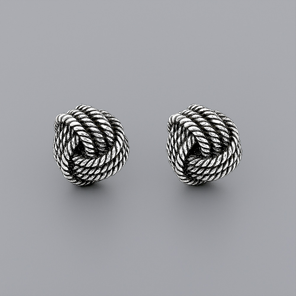 Boucles d'oreilles homme clou argent noeud celtique marin