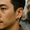 Boucles d'oreilles homme clou argent noeud celtique marin