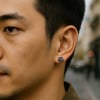 Boucles d'oreilles homme clou argent noeud celtique marin