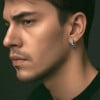 Boucles d'oreille argent tresse pentacle homme femme creoles punk star