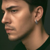 Boucles d'oreille argent tresse pentacle homme femme creoles punk star