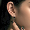 Boucles d'oreille argent tresse pentacle homme femme creoles punk star