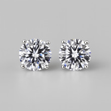 Silver zirconium stud earrings