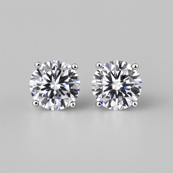 Boucles d'oreille clous homme argent zirconium - paire