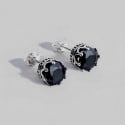 Pendientes de plata con circonitas y corona