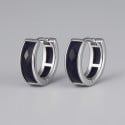 Boucles d'oreilles homme creoles argent onyx