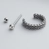 Boucles d'oreille argent maille homme femme creoles hoop