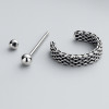 Boucles d'oreille argent maille homme femme creoles hoop