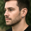 Boucles d'oreille argent maille homme femme creoles hoop