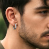 Boucles d'oreille argent maille homme femme creoles hoop