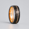 8mm Bague personnalisee alliance tungstene brosse rainure