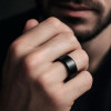 Bague tungstène brossée bois personnalisable