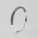 Solid silver Celtic Viking bangle twisted bracelet for men and women