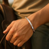 Bracelet argent massif jonc viking celtique torsade homme femme