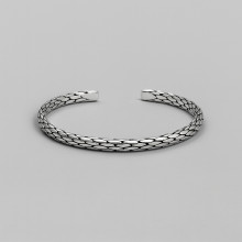 Bracciale bangle a maglie in argento