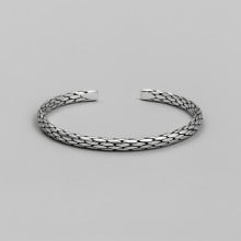 Bracelet jonc argent chaine maillée