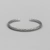 Bracelet argent massif tresse jonc ouvert homme femme