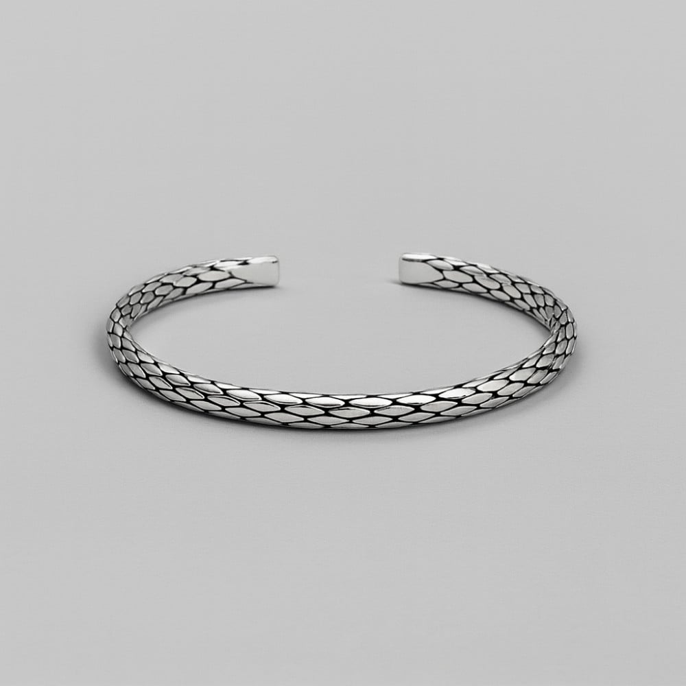 Geflochtenes Armreif aus Sterlingsilber, offen, für Herren und Damen