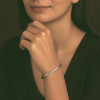 Bracelet argent massif jonc tresse homme femme