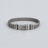 Bracelet homme gourmette biker chaine tresse fleur de lys