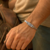 Bracelet homme gourmette biker chaine tresse fleur de lys