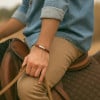 Bracelet jonc cuir tresse acier personnalisable